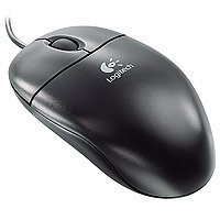 Lautsprecher: Logitech Optical Wheel Mouse S96 schwarz OEM Maus optisch PS/2 3 Tasten + Tastenrad schwarz