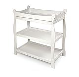Badger Basket White Sleigh Style Baby Changing Table