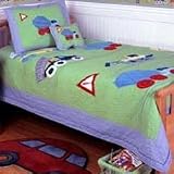 Kidsline Construction Zone Twin Quilt with 1 Pillow Sham