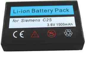 Heimkinosysteme: High Quality Akku f�r Siemens C25 C28 Li-Ion 1500mAh