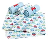 Car Motif Receiving Blanket, 4 Pack
