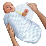 Swaddleme&reg; Adjustable Infant Wrap 100% Cotton Flannel Small, Blue Gingham