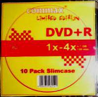 Camcorder: commax LE - DVD+R,1x- 4x, 10er Slimcase DVD-Rohlinge
