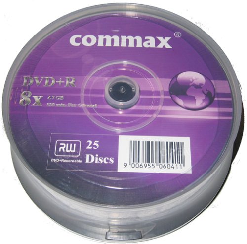 Camcorder: commax - DVD+R, 8x, 25er Spindel DVD-Rohlinge