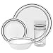 Corelle Livingware Classic Cafe Black 16-Piece Set With Cooler Glasses, Service for 4