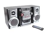 GPX HM3034 30-Watt Stereo System with 3-Disc CD Player, AM/FM Tuner, and Dual Cassette Deck