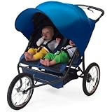 Rayshade&reg; Double Uv Protective Stroller Shade Improves Sun Protection For Twin Strollers And Twin Joggers Navy
