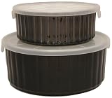 Sango Nova Black Covered Storage Bowls, Set of 2