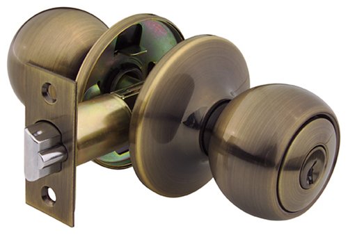Barricade by Yale 700RB-C5-4 Lockset Keyed Entry Ball Knob Antique Brass