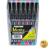 Pilot Varsity Disposable Fountain Pen Assorted Ink 7 Pack Pouch, 90029