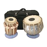 Tabla Set, Embossed, Nickled Brass - FREE SHIPPING