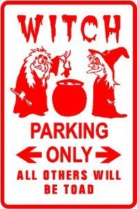 WITCH PARKING sign * street cult halloween