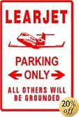 LEARJET PARKING plane jet aircraft sign