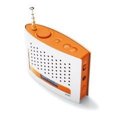Elektronik und Foto: Addex AD 101 Uhrenradio aluminium/orange