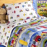 Trains, Planes & Trucks Toddler 3 Piece Sheet Set by Olive Kids