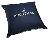 Nautica Embroidered European Square Bed Pillow, Navy/Khaki