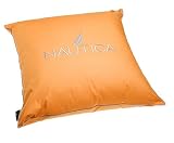 Nautica Embroidered European Square Bed Pillow, Melon/Blue
