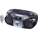 JVC RC-EX16B Portable Boombox with CD Player, Cassette Deck, and AM/FM Tuner (Black)
