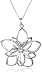 Sterling Silver Open Double Flower Pendant, 16" - 18"