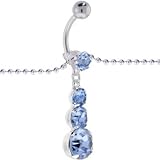 SWAROVSKI Light Blue CASCADING GEM Dangle BELLY CHAIN