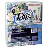 Puffs Designs Facial Tissues, White, Unscented, Non-Lotion, 4 Design Cubes, 72 Two-Ply Tissues per Box
