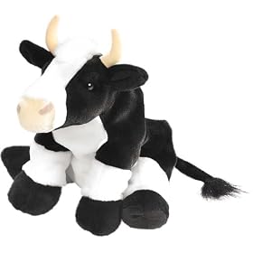 Stuffed Cuddlekins 12 Cow Black and White by Wild Republic