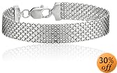 Sterling Silver 12mm Italian Mesh Bracelet, 7.5