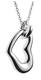 Sterling Silver Double Heart Pendant, 18"