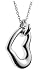 Sterling Silver Double Heart Pendant, 18