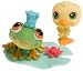 LITTLEST PET SHOP - Frog & Duck Figures with Cute Little Crown, Lilly Pad and Lilly Flowers
