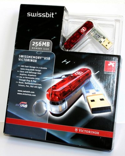 Verst&auml;rker und Receiver: Victorinox / Swissbit Schweizer Offiziersmesser 256MB USB 2.0 USB-Speicher