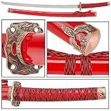 Red Samurai Warrior Sword Katana