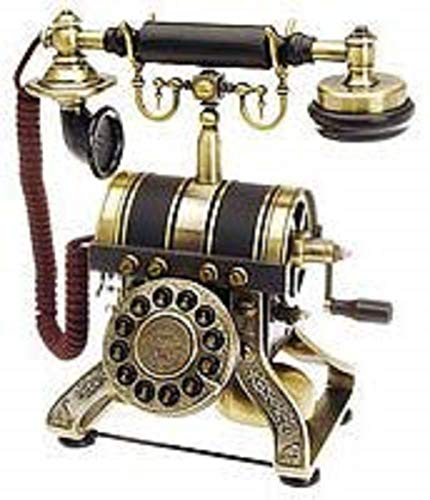 Elektronik und Foto: Audioline Classic 1896 Detaillierter Nachbau aus massivem Metall und echtem stoffummantelten H�rerkabel