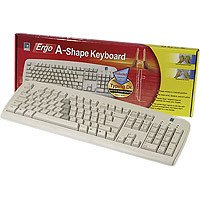 Elektronik und Foto: A-Four Tech KBS-720 Tastatur PS/2 105 Tasten MS W95 D Weiss