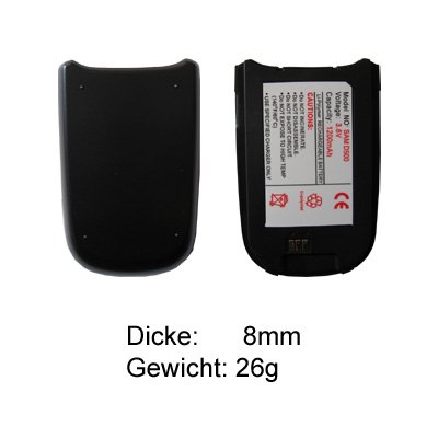 Elektronik und Foto: Akku 3,6V 1000 mAh Li-Ion (dunkelblau) f�r Samsung SGH-D500