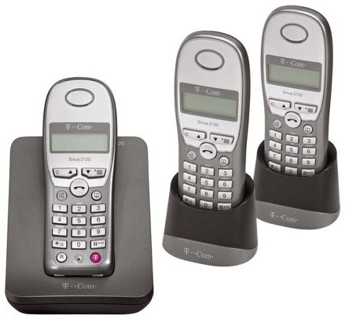 TV Ger&auml;te: T-Com Sinus 2120 Trio, schnurloses DECT-Telefon mit zwei zus�tzlichen Mobilteilen