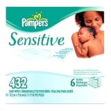 Pampers Sensitive Baby Wipes Refills, Hypoallergenic and Perfume-Free, 432 Wipes