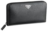 Prada Women's Nero Zip Around Wallet, Nero