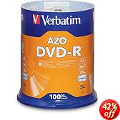 Verbatim 16x Single-sided DVD-R Spindle, 100 Discs
