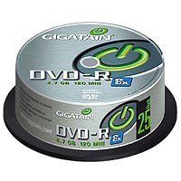 DVD Player: ODS Optical Gigatain DVD-R 25Pk. DVD-R Rohling 4700MB 120min 8xSpeed Spindel