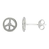Small Sterling Silver Peace Sign Earrings