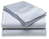 Divatex 420-Thread-Count Solid Sateen 100% Cotton Queen Sheet Set, Moonstone