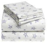 Novelty Stars 100% Cotton Luxury Flannel Twin Sheet Set, Laurel