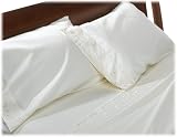 300-Thread-Count Embellished Edge 100% Cotton Queen Sheet Set, Natural