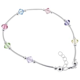 Amazon.com: Length Adjustable Sterling Silver Anklet Swarovski Crystal Ankle Bracelet #bda004: Jewelry & Watches from amazon.com