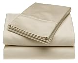Divatex 420-Thread-Count Solid Sateen 100% Cotton Standard Pillowcase Pair, Ecru