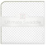 SwaddleDesigns Ultimate Receiving Blanket  - Polka Dots - Sage