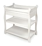 Sleigh Changing Table with Drawer - White