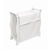 Badger Basket White Wood Sleigh Style Hamper - White Waffle