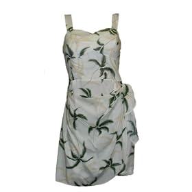 Hurricane - Hawaiian Sarong Dress in Cream, White and Wedding White